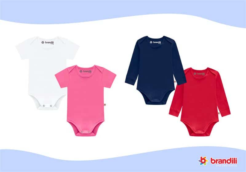body de bebê manga longa em diferentes cores