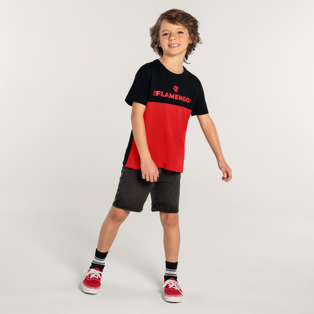 Camiseta Unissex Flamengo em Malha Infantil Clássica