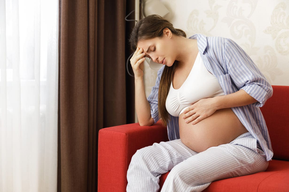 gestante de 17 semanas com sinais de desconforto devido a gravidez