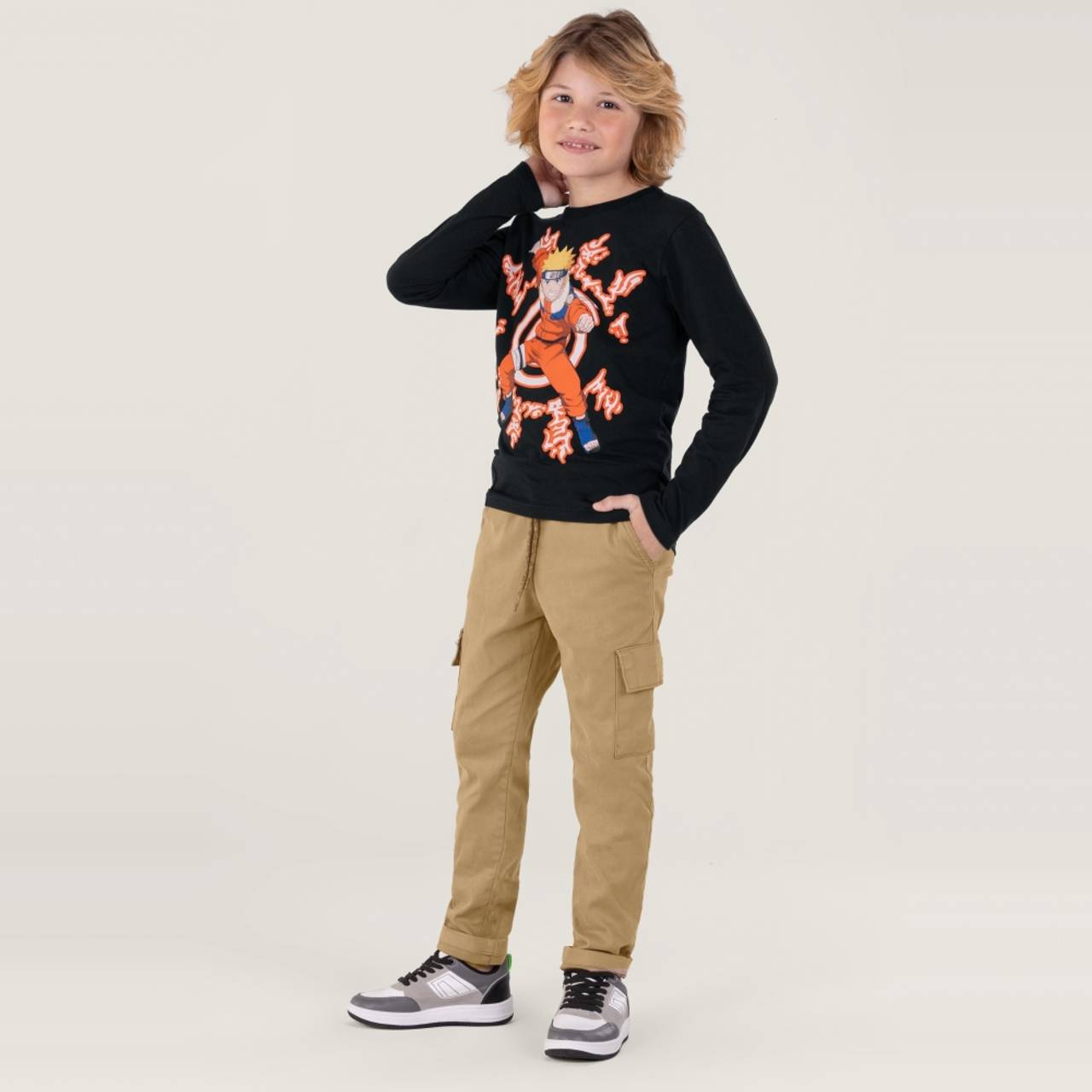 Look infantil masculino com tênis