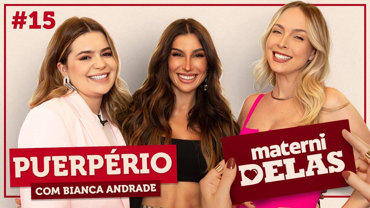 tata, bianca andrade e vih tube em um podcast sobre maternidade no pod delas